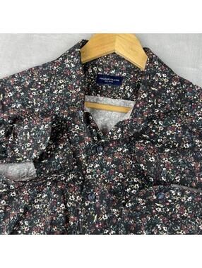 Proper Cloth Floral Shirt Mens Button Up Dark Print Designer Fit M Preppy Casual